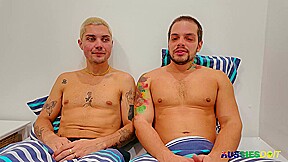 Amador aussie aksen e billy estão tendo satisfatória bareback sessão