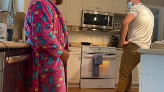 Casually stroking in front of the maintenance guy